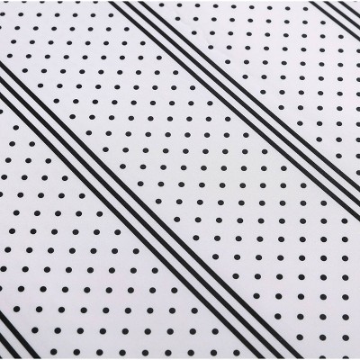 Queen Black and White Dots and Stripes Microfiber Sheet Set