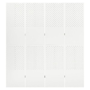 vidaXL Room Divider Freestanding Privacy Screen for Room Separation Steel - White 63" x 70.9" - 1 of 4