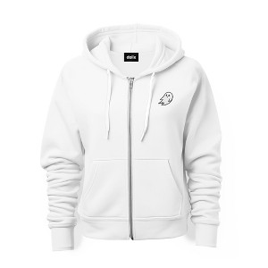 Dalix Ghost Embroidered Zip Hoodie Fleece Long Sleeve Pocket Warm Soft Mens - 1 of 4