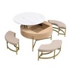 Zeus & Ruta Modern 3-Piece Round Lift-Top Coffee Table with Hidden Storage and Nesting Ottomans - 2 of 4