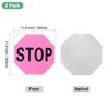 Unique Bargains Aluminum Reflective Rust Free Waterproof Stop Sign Black Lettering On Pink Background - 2 of 4