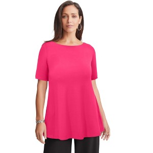 Jessica London Women's Plus Size Stretch Knit Boatneck Swing Tunic - 1 of 4