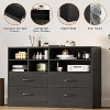 Nasitip Wood Dresser with Adjustable Shelves, Modern Chests of 4 Drawers with Open Storage, TV Stand for Living Room, Hallway, Bedroom - 3 of 4