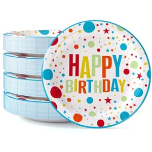 Crown Display Birthday Paper Plates Disposable Plates for Birthday Party- 50 Count - 1 of 4