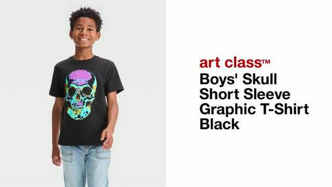 Boys&#39; Skull Short Sleeve Graphic T-Shirt - art class&#8482; Black, 2 of 7, play video