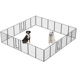 FURNIinspire Pet Crates and Houses Secure Portable Pet Fence, Pet Exercise Pen for Outdoor, for Outdoor Adventures Home Use, Black, 32"*32"*40" - 1 of 4