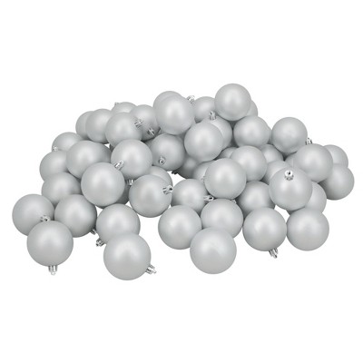 Northlight 60ct Shatterproof Matte Christmas Ball Ornament Set 2.5" - Silver