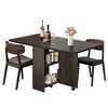 Foldable dining table with 2 layers of storage, extendable dining table set, movable table, can be used as dining table, office desk, console table - 2 of 4