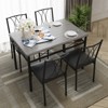 5-Piece Dining Table Set with 4 Upholstered Chairs, Square Space-Saving Kitchen Table for Apartment, Small Dining Room or Breakfast Nook - 2 of 4