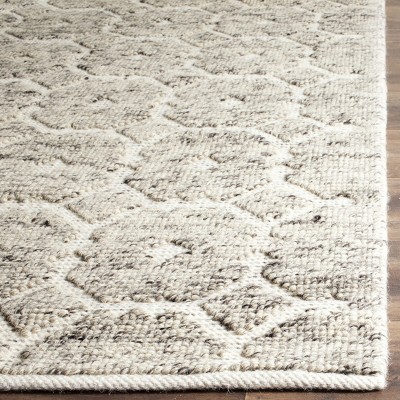 Handmade Gray Wool Geometric Tufted Reversible Rug 5' x 8'