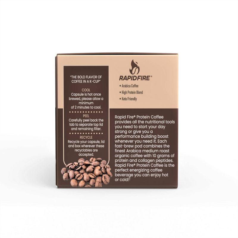 Rapid Fire Protein Medium Roast Coffee Pods Toasted Hazelnut - 12ct, 3 of 4
