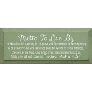 Slickblue Woohoo What a Ride Wall Sign – Wine & Chocolate Life Quote – Rustic Wood Decor for Home – 7x18, Color Options - 1 of 3