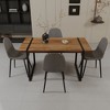 NicBex Dining Table Set for 4 Modern Kitchen Table with Walnut Wooden Tabletop, Metal Frame and 4 Suede Chairs for Kitchen - 4 of 4
