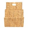 Storied Home Hand-Woven Water Hyacinth and Metal Magazine Storage Holder with Sturdy Handles, Natural - 3 of 4