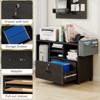 File Cabinets for Home Office Printer Stand with Storage Black Rolling - 3 of 4