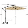 Yaheetech 10ft Patio Offset Umbrella with Crank & Cross Base for Backyard - 3 of 4