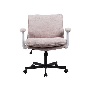 Kumasinova Modern Ergonomic Desk Chair with Wide Seat & Flip-Up Armrests,Upholstered Office Chair with Wheels,Swivel Chair for Home Office - 1 of 4
