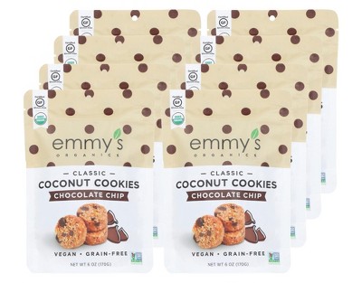 Emmy's Organics Chocolate Chip Coconut Cookies - Case of 8/6 oz