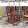 Outdoor Rocking Chair Set of 2 with Side Table, Patio Wooden Rocking Chair with Smooth Armrests, High Back for Garden, Balcony, Porch - 4 of 4