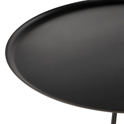 Transitional Round Black and Gold Metal Coffee Table