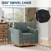 Swivel Accent Chair for Living Room, Modern Linen Upholstered Armchair, Steel Base Supporting Up to 440 Lbs, Ergonomic Backrest Reading Chair - 3 of 4