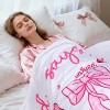 Pink Bow Christian Throw Flannel Blanket, Bible Verse Religious. - 4 of 4