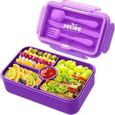 Bento Lunch Box for Kids with 4 Compartments, Leakproof Large Lunchbox,