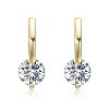 Guili Drop Hoop Earrings Featuring Clear Moissanite Stones That Add Radiant Shine and Sophistication to Any Outfit or Occasion - 2 of 3