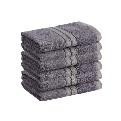 6pk Cotton Rayon from Bamboo Bath Towel Set Gray - Cannon