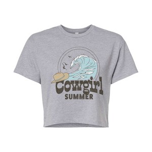 Women's - Instant Message - Cowgirl Summer Cropped Graphic T-Shirt - 1 of 4