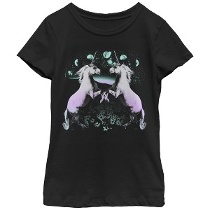 Girl's Lost Gods Moon Phase Unicorn Nights T-Shirt - 1 of 3