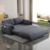 63.8" Queen Size Pull Out Couch 3-In-1 Convertible Sleeper Sofa Bed With Side Storage,Multi-Functional Velvet Loveseat Bed For Apartment-Cuddlewood - 3 of 4