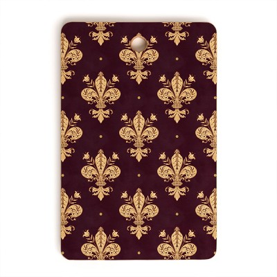 Avenie Fleur De Lis In Royal Burgundy Cutting Board - Rectangle