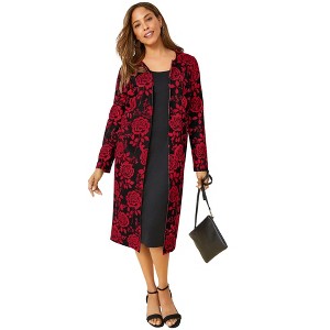Jessica London Women's Plus Size 2-Piece Ponte Jacket Dress - 1 of 4