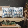 Lomsoe 2pcs Christmas Throw Pillow Covers - Snowman Blue Hat Scarf Snowflake Designs, Zip Closure, Holiday Decorative Cushion Case for Bedroom Sofa - 4 of 4