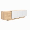 Nexera Riva TV Stand for TVs up to 80" Natural Maple & White: Enclosed Storage, Wood Composite, 70.5" Wide - 2 of 4