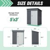 SEVOBAL Storage Sheds Outdoor Storage Room With All-Weather Design Metal Tool Shed For Backyard, Patio, Lawn, Gray, 63"*37.4"*71.26" - 3 of 4