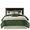 Racxily 7-Piece Faux Suede Comforter Set, Pieced Microsuede with Embroidered Pillows - 2 of 4