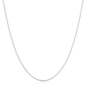 Sterling Silver Thin Box Chain Necklace, 0.8mm in Yellow Gold or Silver, 16"-30" Lengths - 1 of 4
