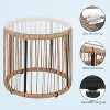 3 Piece Acapulco Chair Set, All-Weather Modern Patio Furniture Set with Cushions, Plastic Rope, Glass Top Table and 2 Chairs - 4 of 4