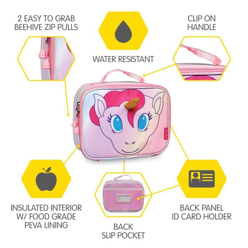 Bixbee Unicorn Lunchbox - Kids Lunch Box, Insulated Lunch Bag for Girls and Boys, Lunch Boxes Kids for School, Small Lunch Tote for Toddlers, 4 of 6