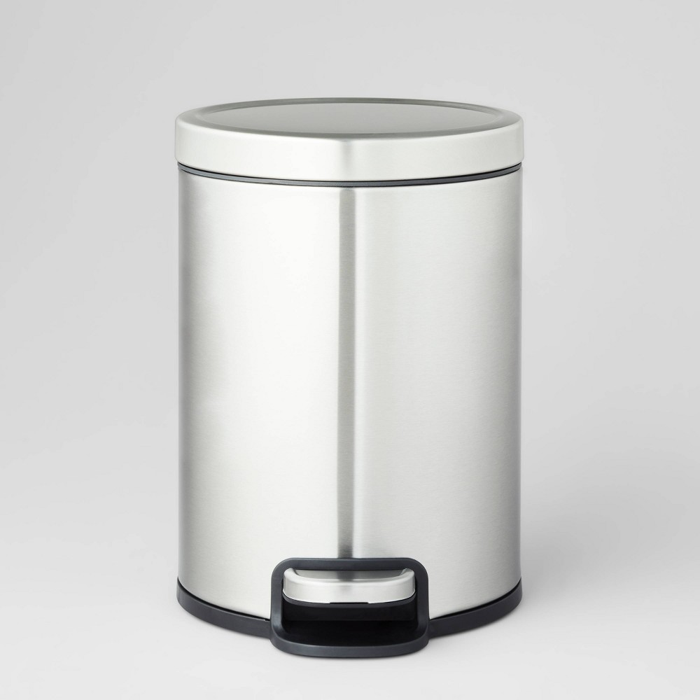 Photos - Waste Bin 5L Round Step Trash Can Silver - Brightroom™