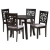 Baxton Studio Aiden Modern Grey Fabric and Dark Brown Finished Wood 5-Piece Dining Set - 2 of 4
