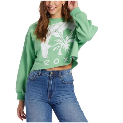Roxy Womens Morning Hike Graphic Cropped Sweatshirt