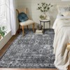 Coolmee Washable Rug for Living Room Boho Floral Non Slip Throw Rugs Large Bedroom Rug Low Pile Soft Stain Resistant CarpetGray - 4 of 4