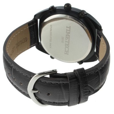 TIMETECH Men's Sport Multi-Function Tachymeter Wrist Watch with Matching Leather Band - image 3