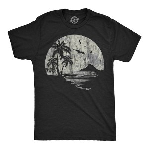 Mens Funny T Shirts Moon Beach Vacation Novelty Graphic Tee For Men - Crazy Dog Men's T Shirt - 1 of 4