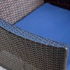 3pc Dining Set with 22" Square Table with Umbrella Hole & 2 Rattan Chairs - Black - Captiva Designs - 4 of 4