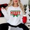Simply Sage Market Women's Graphic Sweatshirt Merry Checkered Mistletoe - 2 of 4