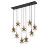 Savoy House Portinatx 9 - Light Chandelier in  Satin Black/Hammered Gold - 3 of 4